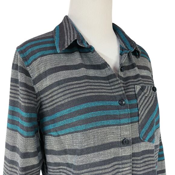 PATAGONIA Heywood Women's Organic Cotton Flannel Shirt in Pinyon Stripe Size 0 - Picture 3 of 9